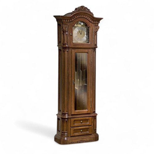 Carcasă ceas lemn masiv, cu mecanism, 1 ușă, 2 sertare, Cristina