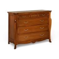 Comodă lemn masiv, maro/alb, cu oglindă, Arcad