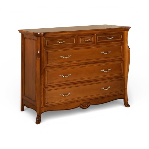 Comodă lemn masiv, maro/alb, cu oglindă, Arcad