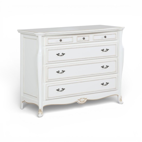 Comode lemn masiv, Comodă lemn masiv, maro/alb, cu oglindă, Arcad