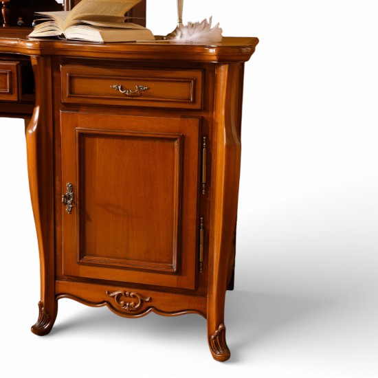 Toalete din lemn masiv, Toaletă lemn masiv, maro/alb, oglindă inserată, Arcad