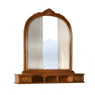 Ramă Oglindă Lemn Masiv, Maro/Alb, 2 Sertare, Arcad