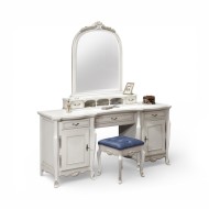 Ramă Oglindă Lemn Masiv, Maro/Alb, 2 Sertare, Arcad