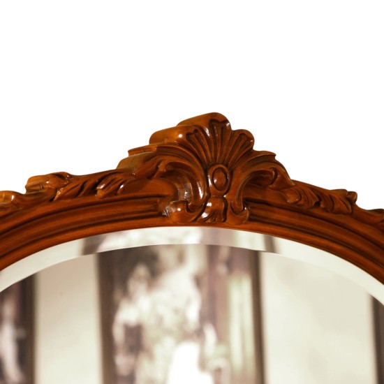 Rame Oglinzi din Lemn Masiv, Ramă Oglindă Lemn Masiv, Maro/Alb, 2 Sertare, Arcad