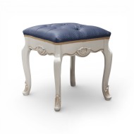 Taburet lemn masiv, maro/alb, tapisat, Arcad