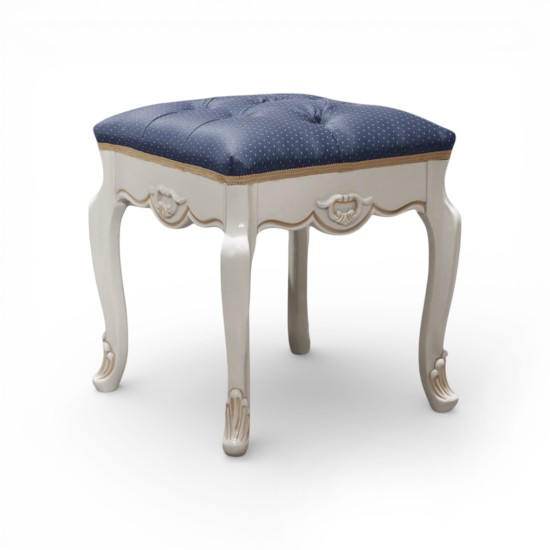 Tabureti din lemn masiv, Taburet lemn masiv, maro/alb, tapisat, Arcad