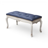 Taburet Lemn Masiv, Maro/Alb, Tapisat, lung, Arcad