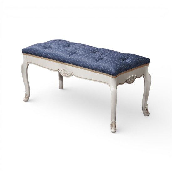 Tabureti din lemn masiv, Taburet Lemn Masiv, Maro/Alb, Tapisat, lung, Arcad