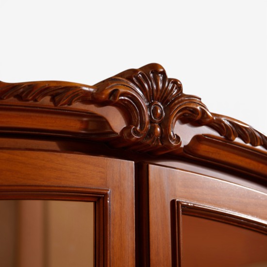 Dulapuri din lemn masiv, Dulap lemn masiv, maro/alb, 4 uși, 3 sertare, Arcad