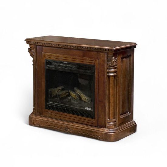 Șeminee din Lemn Masiv, Șemineu lemn masiv, maro/alb, Md. 2, cu mecanism, Cristina