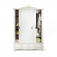 Dulap lemn masiv, maro/alb, 2 uși glisante, Arcad