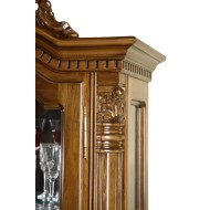 Cristalier lemn masiv, maro/alb, 1 ușă, dreapta, Cristina