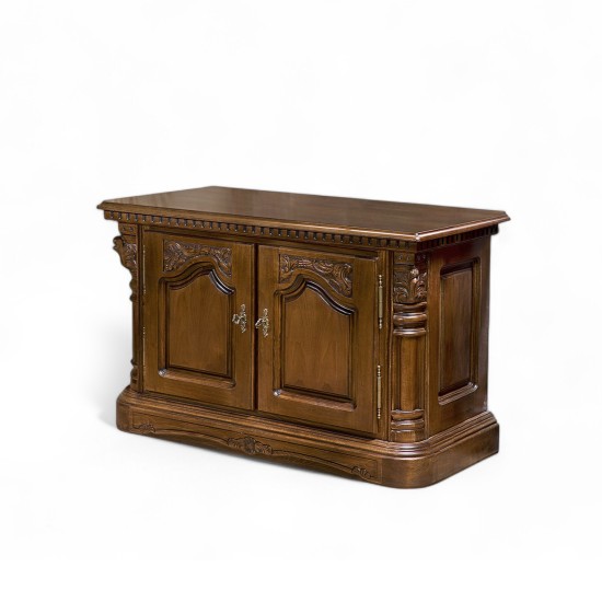 Bufete din Lemn Masiv, Bufet bar lemn masiv, maro/alb, 2 uși, Cristina