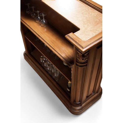 Masă lemn masiv, maro/alb, bar, Cristina