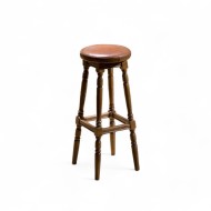 Scaun lemn masiv, maro/alb, bar,  Cristina