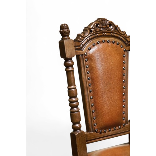 Scaun lemn masiv, maro/alb, spătar,  Cristina