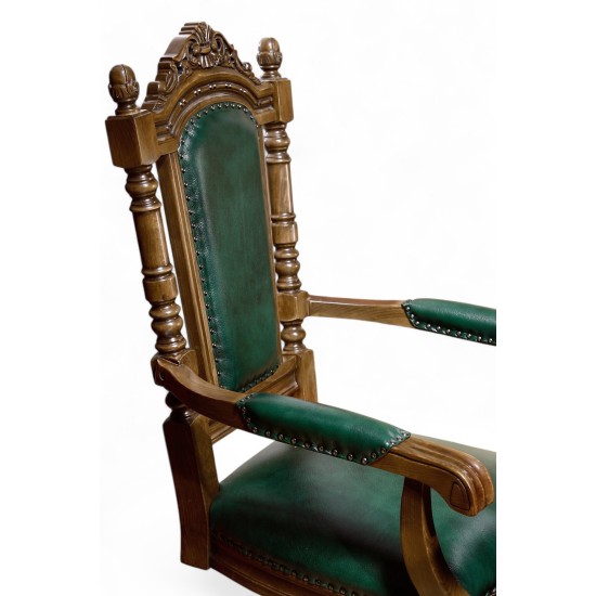 Scaune din Lemn Masiv, Scaun lemn masiv, maro/alb,rotativ,  Cristina