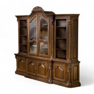 Bibliotecă lemn masiv, maro/alb, 2 uși, Cristina