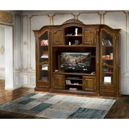 Biblioteci din lemn masiv, Bibliotecă lemn masiv, maro/alb, plasmă, Cristina