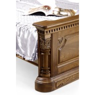 Pat lemn masiv, maro/alb, 900, inserții ornamentale, Cristina