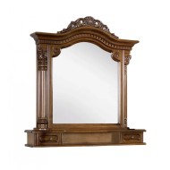 Ramă Oglindă Lemn Masiv, Maro/Alb, 2 Sertare, Cristina