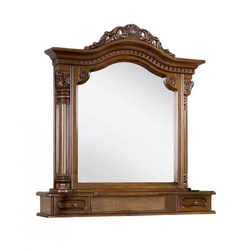 Ramă Oglindă Lemn Masiv, Maro/Alb, 2 Sertare, Cristina