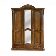 Dulap lemn masiv, maro/alb, 3 uși, Cristina