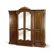 Dulap lemn masiv, maro/alb, 4 uși, Cristina