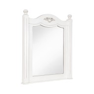 Oglindă lemn masiv, maro/alb, inserție ornamentală, Yana
