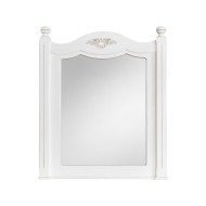 Oglindă lemn masiv, maro/alb, inserție ornamentală, Yana