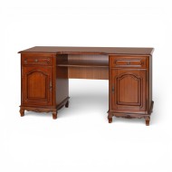 Toaletă lemn masiv, maro/alb, 2 sertare, 2 uși, Elips