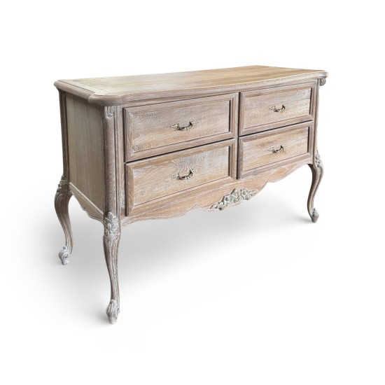 Noptiere din lemn masiv, Comodă lemn masiv, maro, 4 sertare, Jasmina