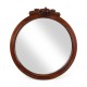 Ramă oglindă lemn masiv, maro/alb, rotunda, Serena