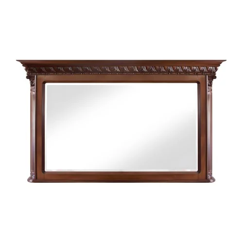 Oglindă lemn masiv, maro/alb, dreptunghiulară, Veneția Lux