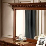 Oglindă lemn masiv, maro/alb, dreptunghiulară, Veneția Lux