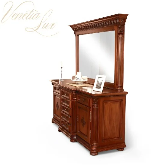 Oglinda - Venetia Lux Rame Oglinzi din Lemn Masiv, Oglindă lemn masiv, maro/alb, dreptunghiulară, Veneția Lux