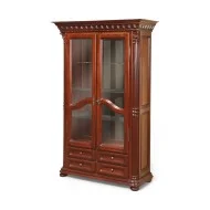 Cristalier lemn masiv, maro/alb, 2 uși, Veneția Lux