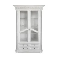 Cristalier lemn masiv, maro/alb, 2 uși, Veneția Lux