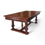 Masă lemn masiv, maro/alb, extensibilă, Veneția Lux