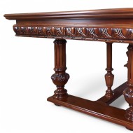 Masă lemn masiv, maro/alb, extensibilă, Veneția Lux Masă lemn masiv, maro/alb, extensibilă, Veneția Lux