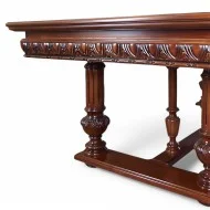 Masă lemn masiv, maro/alb, extensibilă, Veneția Lux