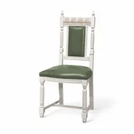 Scaun lemn masiv, maro/alb, tapiserie multicoloră, Veneția Lux