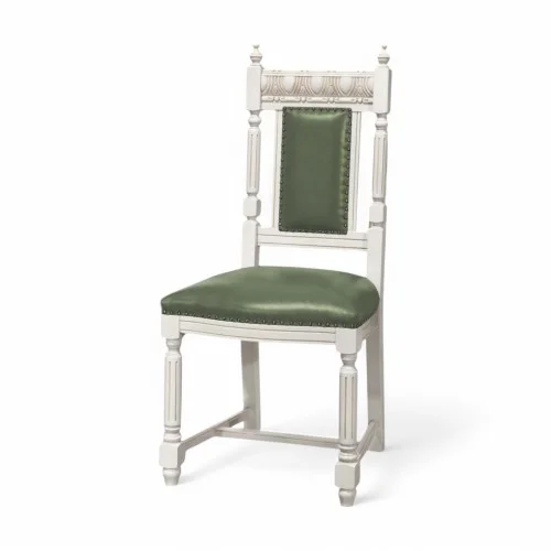 Scaun lemn masiv, maro/alb, tapiserie multicoloră, Veneția Lux