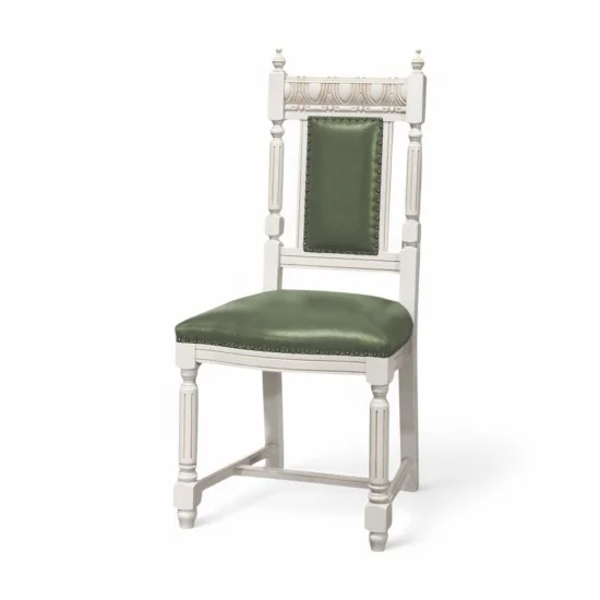 Scaun - Venetia Lux Scaune din Lemn Masiv, Scaun lemn masiv, maro/alb, tapiserie multicoloră, Veneția Lux