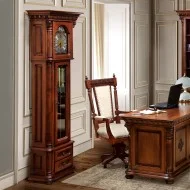 Carcasă ceas lemn masiv, cu mecanism, 2 sertare, inserții ornamentale, Veneția Lux