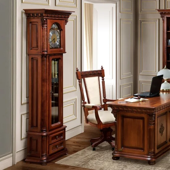 Carcasa ceas cu mecanism - Venetia Lux Carcase Ceas din Lemn Masiv, Carcasă ceas lemn masiv, cu mecanism, 2 sertare, inserții ornamentale, Veneția Lux