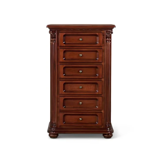 Casetiera 6 sertare - Venetia Lux Casetiere din Lemn Masiv, Casetieră lemn masiv, maro/alb, 6 sertare, Veneția Lux