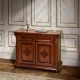 Comode din Lemn Masiv, Comodă lemn masiv, bar, maro/alb, 2 uși, 2 sertare, Veneția Lux