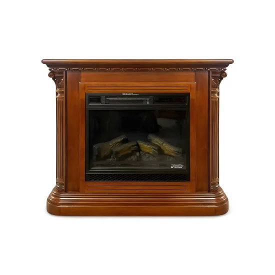 Șeminee din Lemn Masiv, Șemineu lemn masiv, maro/alb, Md.2, cu mecanism, Veneția Lux