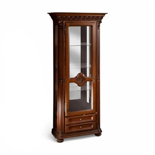 Cristalier lemn masiv, maro/alb, 1 ușă, stânga, Veneția Lux